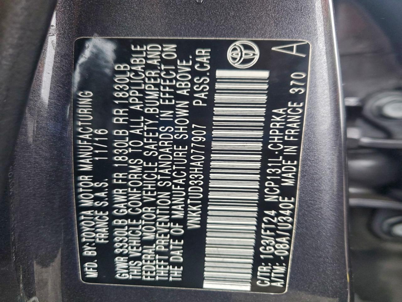 2017 TOYOTA YARIS L photo 12
