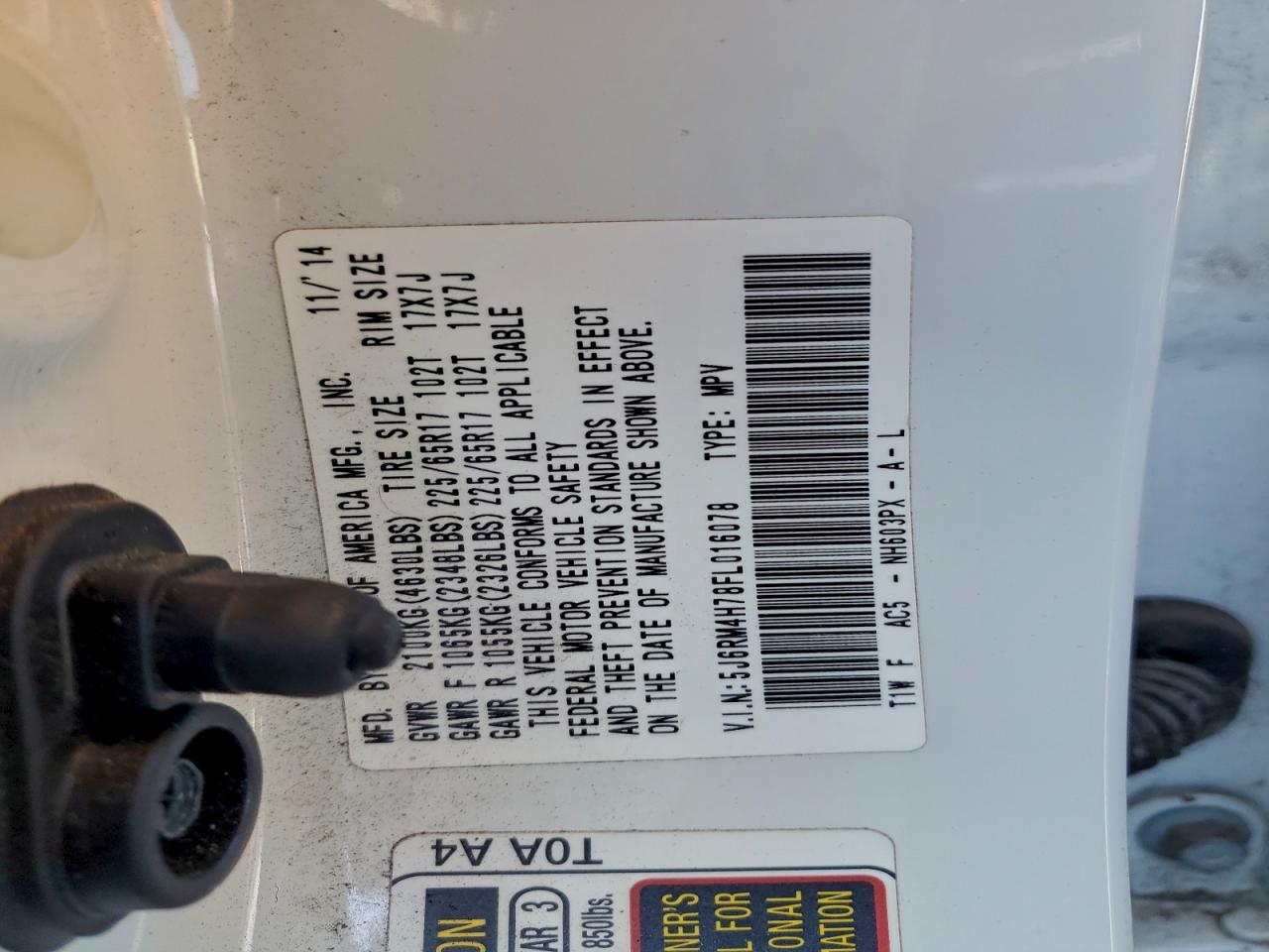 2015 HONDA CR-V EXL photo 25