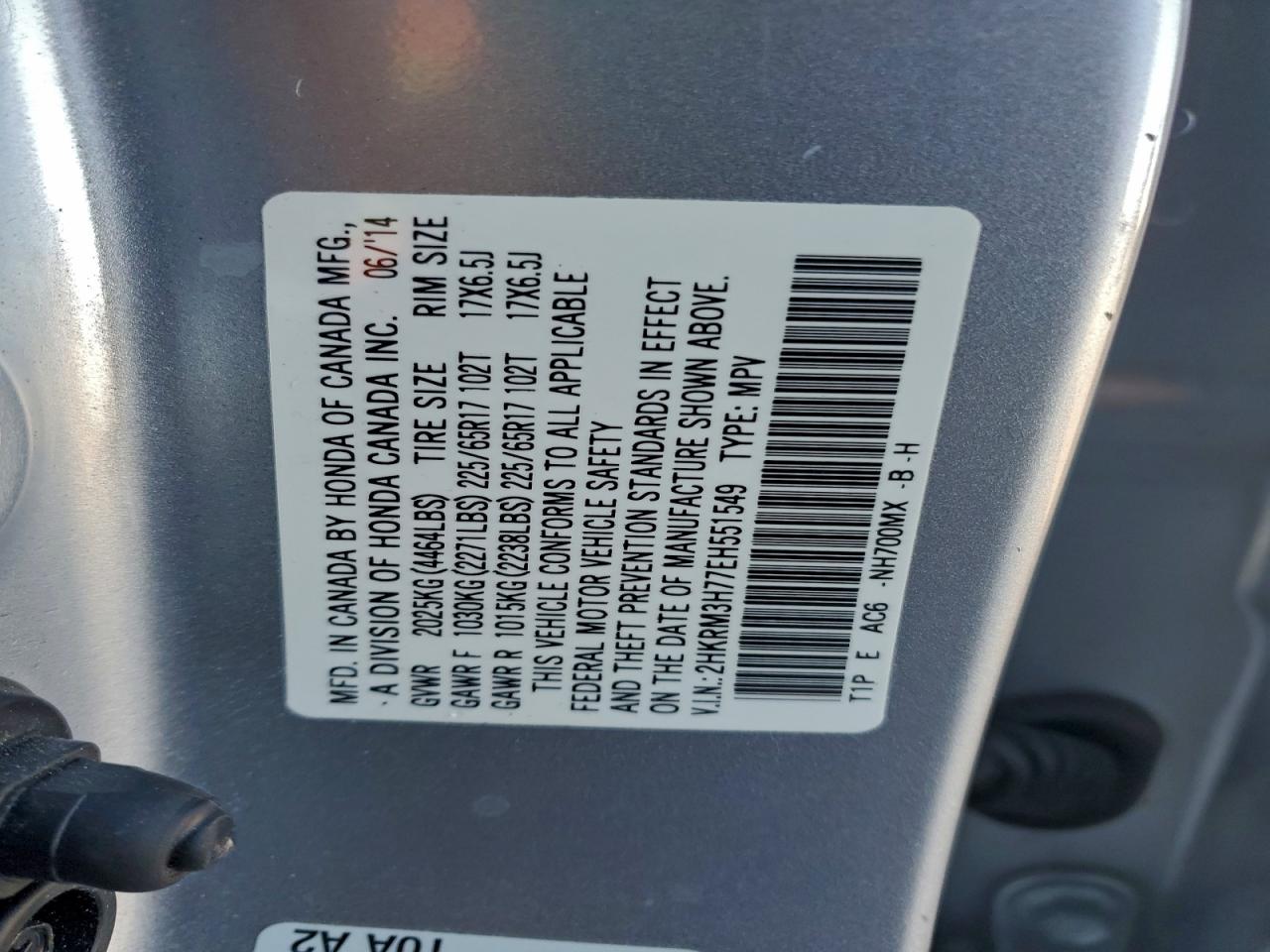 2014 HONDA CR-V EXL photo 12