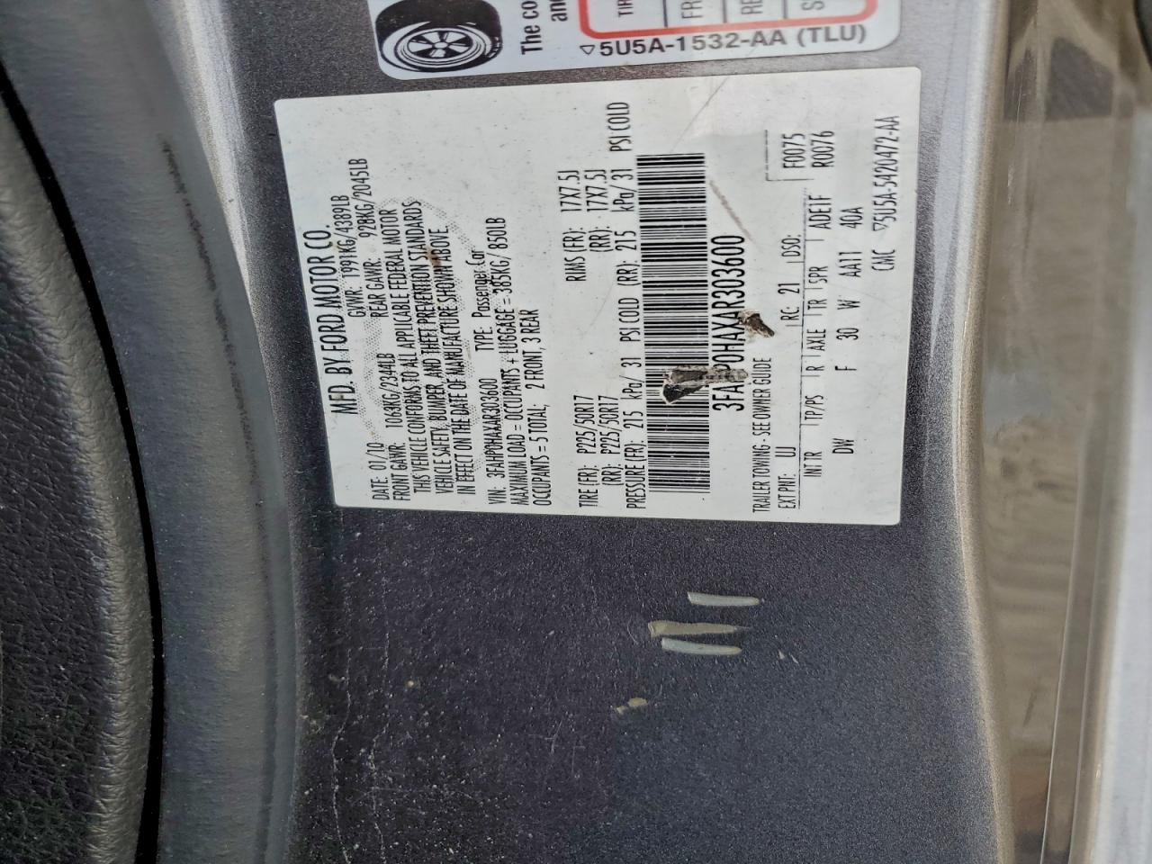 2010 FORD FUSION SE photo 23