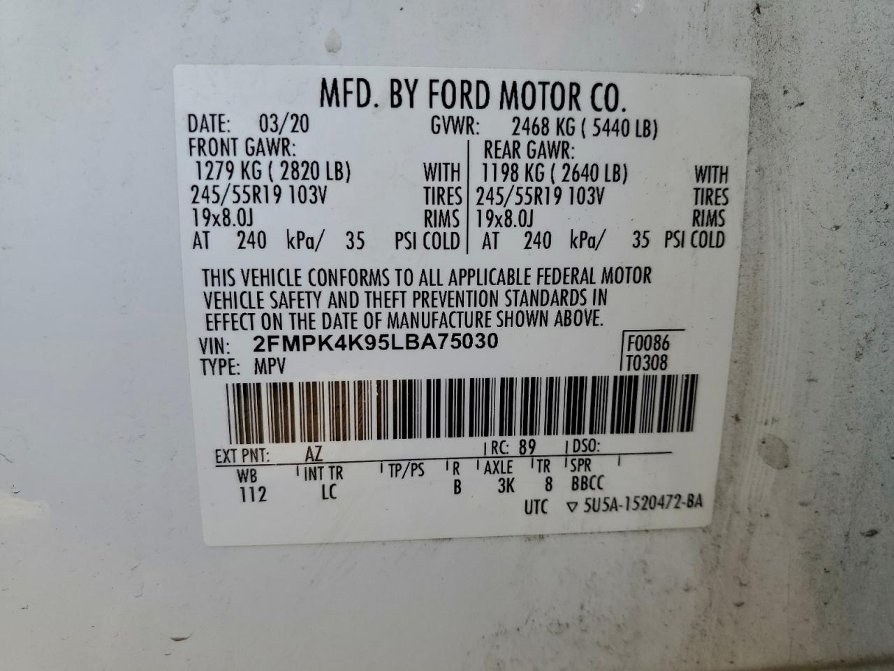 2020 FORD EDGE TITANIUM photo 27