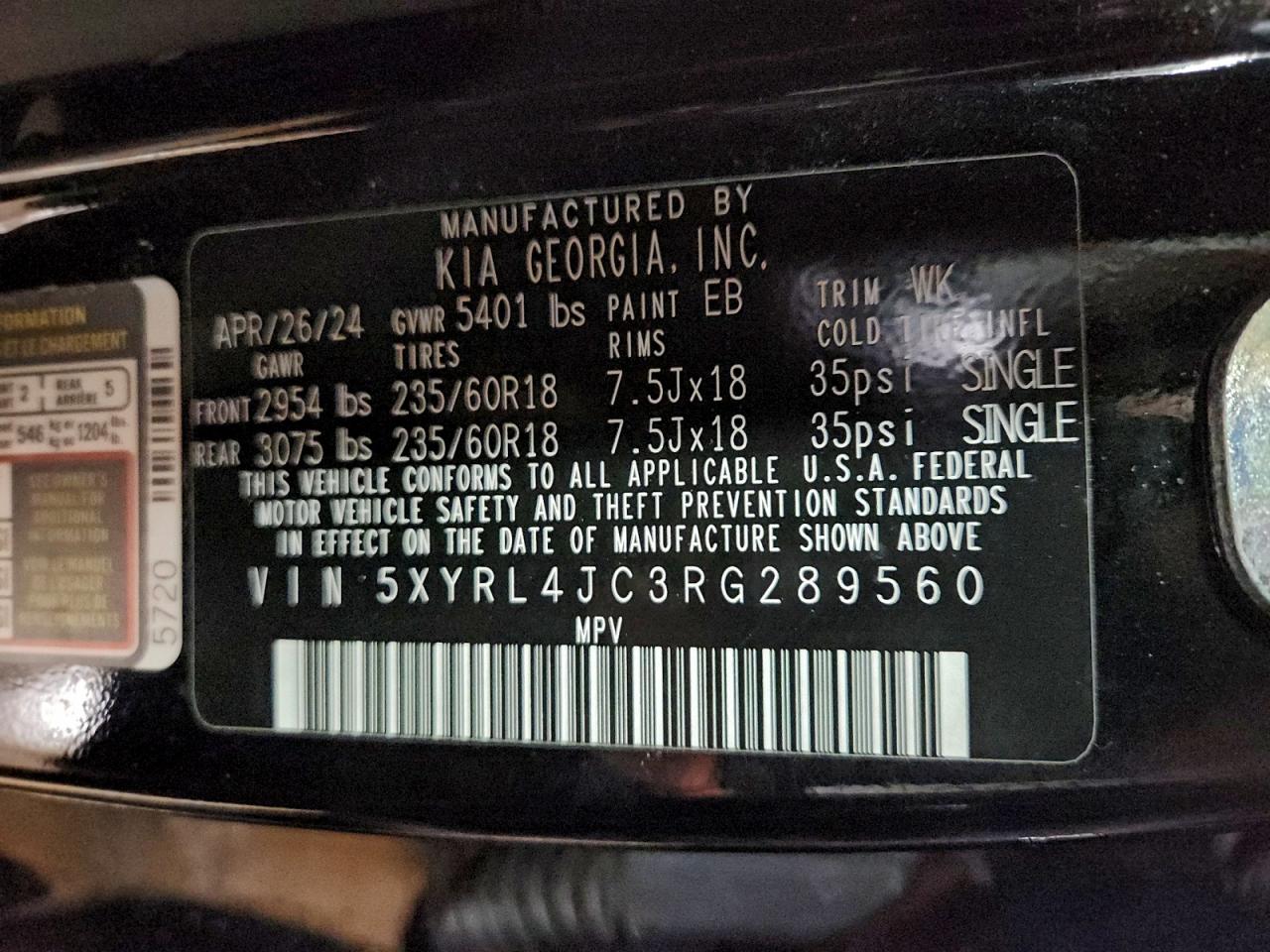 2024 KIA SORENTO S photo 14