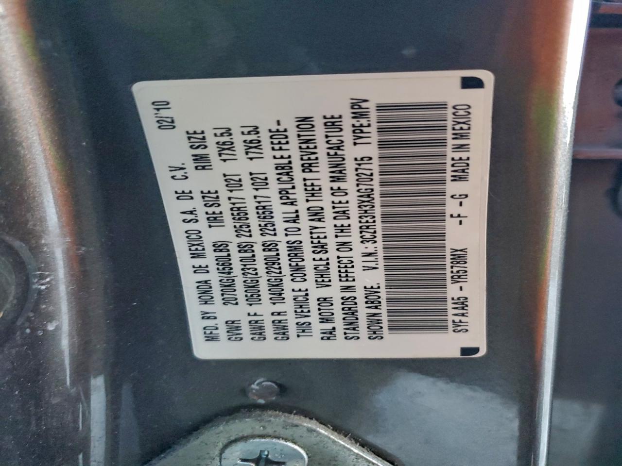 2010 HONDA CR-V LX photo 13