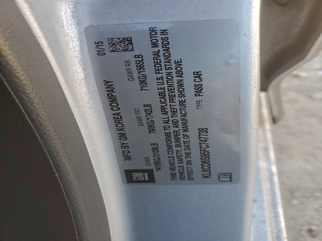 2015 CHEVROLET SPARK 1LT photo 12