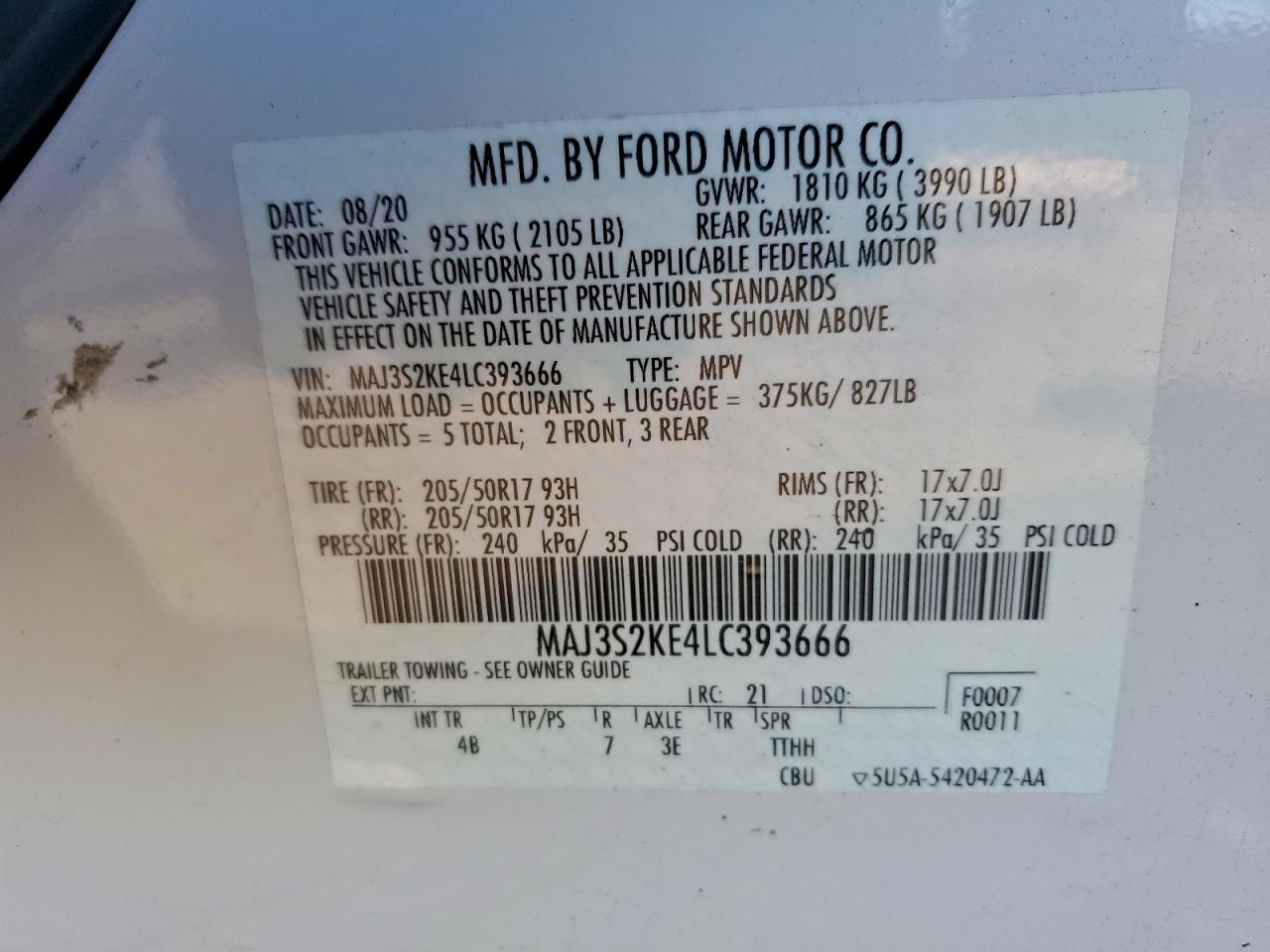 2020 FORD ECOSPORT TITANIUM photo 13