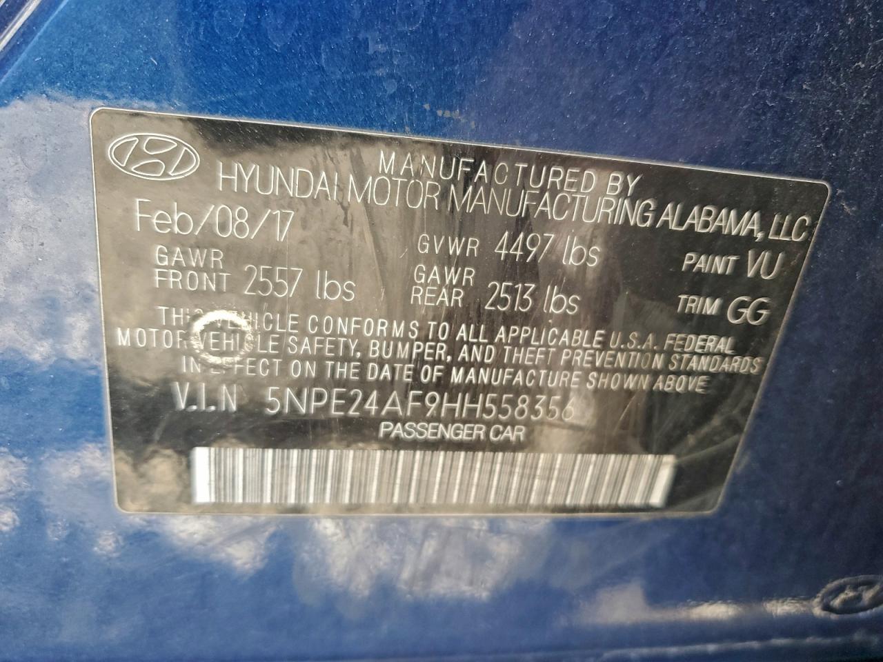 2017 HYUNDAI SONATA SE photo 34