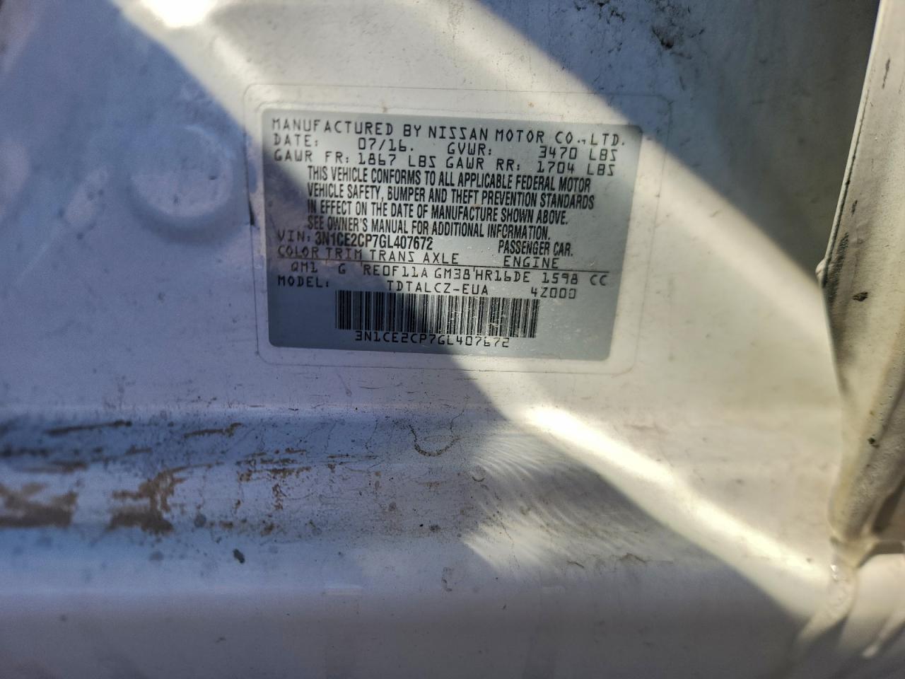 2016 NISSAN VERSA NOTE S photo 12