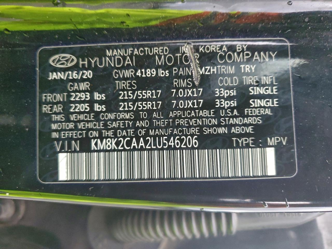 2020 HYUNDAI KONA SEL photo 14