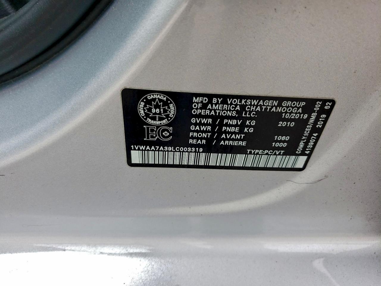 2020 VOLKSWAGEN PASSAT S photo 13