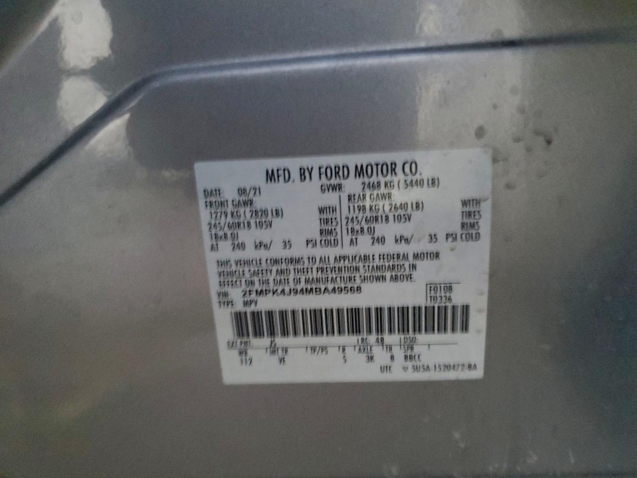 2021 FORD EDGE SEL photo 12