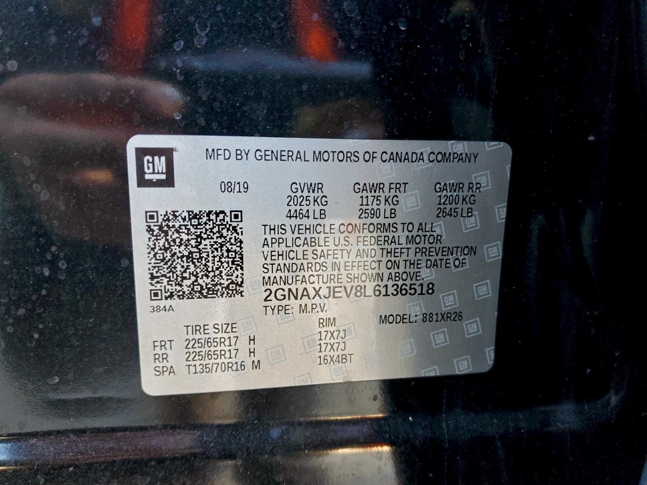 2020 CHEVROLET EQUINOX LT photo 37