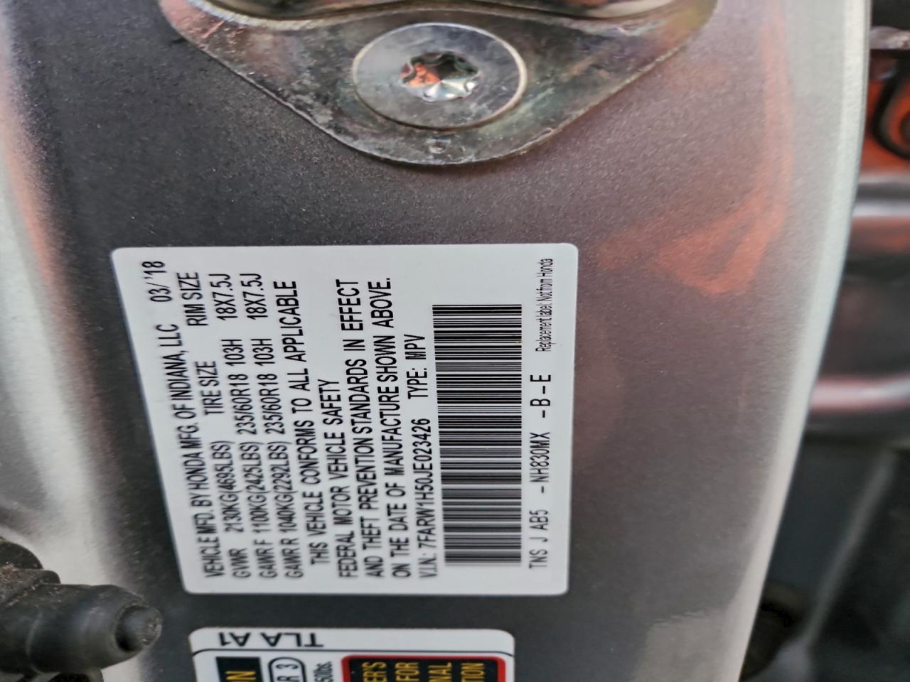 2018 HONDA CR-V EX photo 12