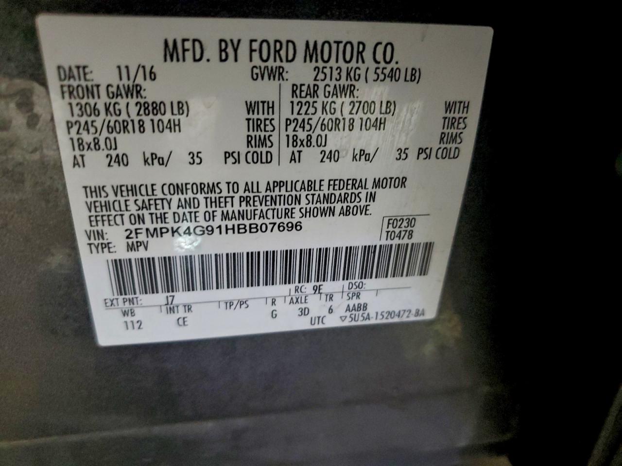 2017 FORD EDGE SE photo 13