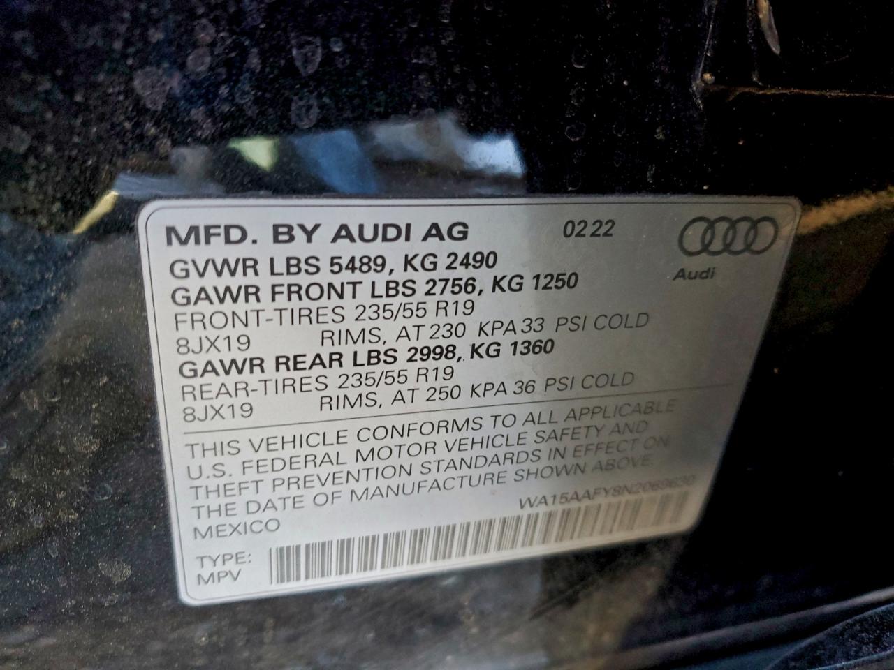 2022 AUDI Q5 SPORTBACK PRM PLS 45 photo 13