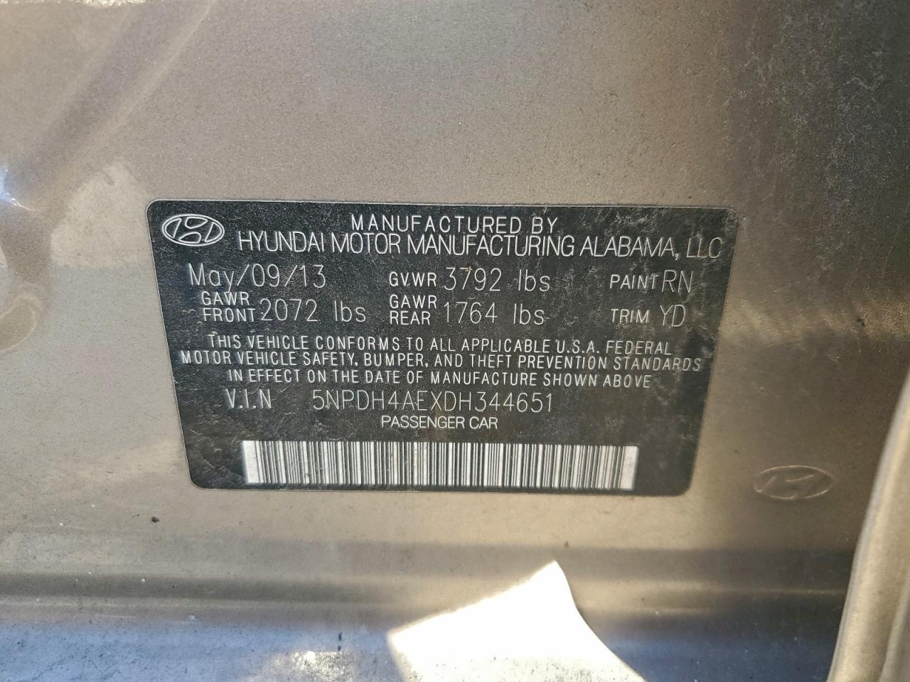 2013 HYUNDAI ELANTRA GLS photo 23