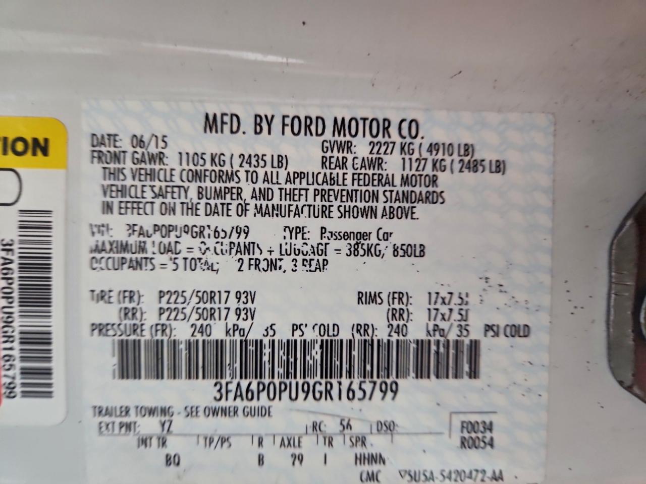 2016 FORD FUSION SE PHEV photo 25