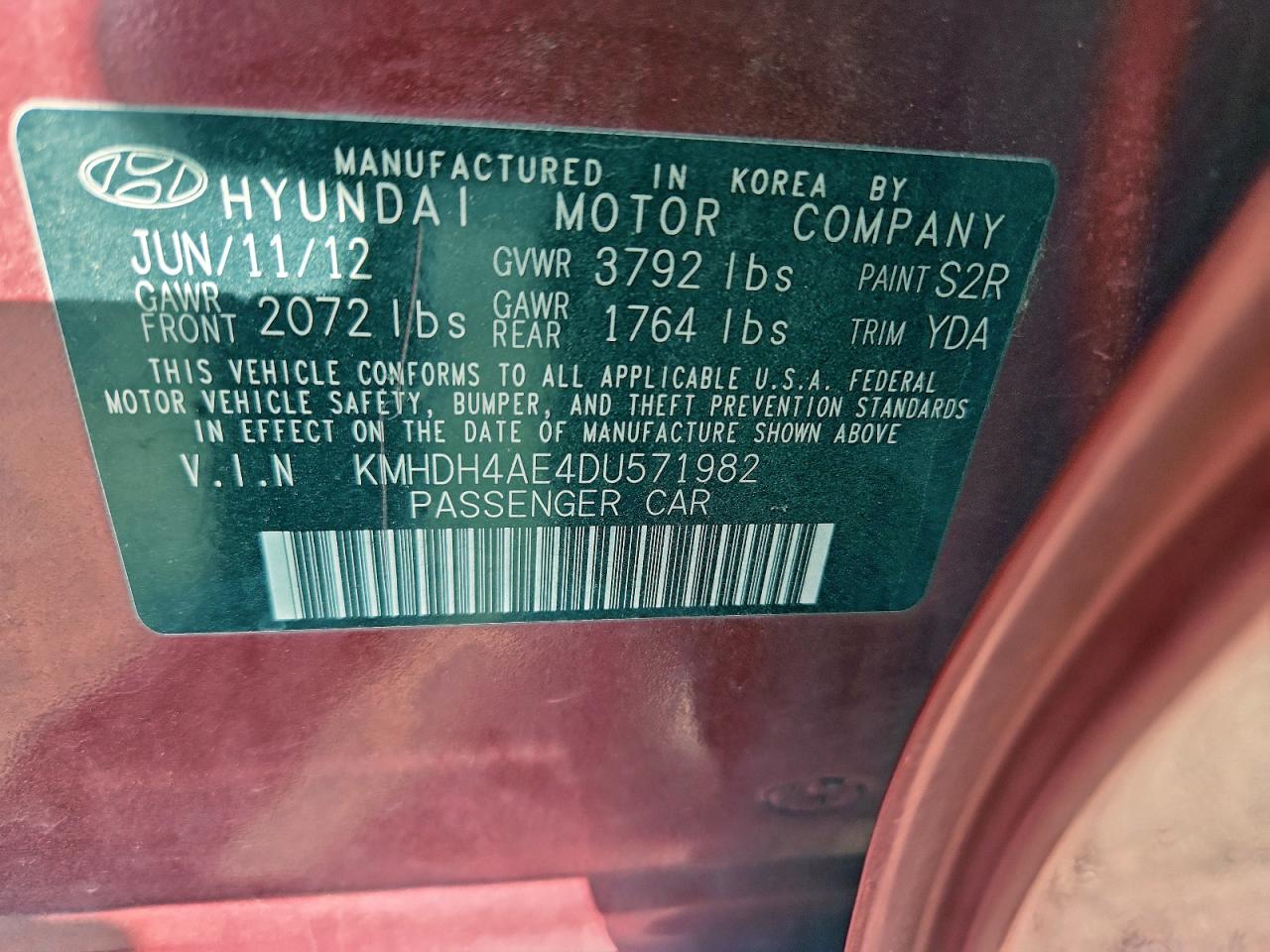 2013 HYUNDAI ELANTRA GLS photo 23