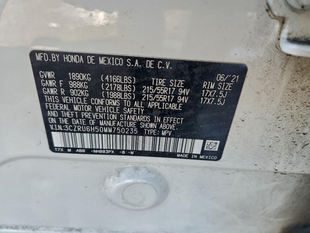 2021 HONDA HR-V EX photo 37