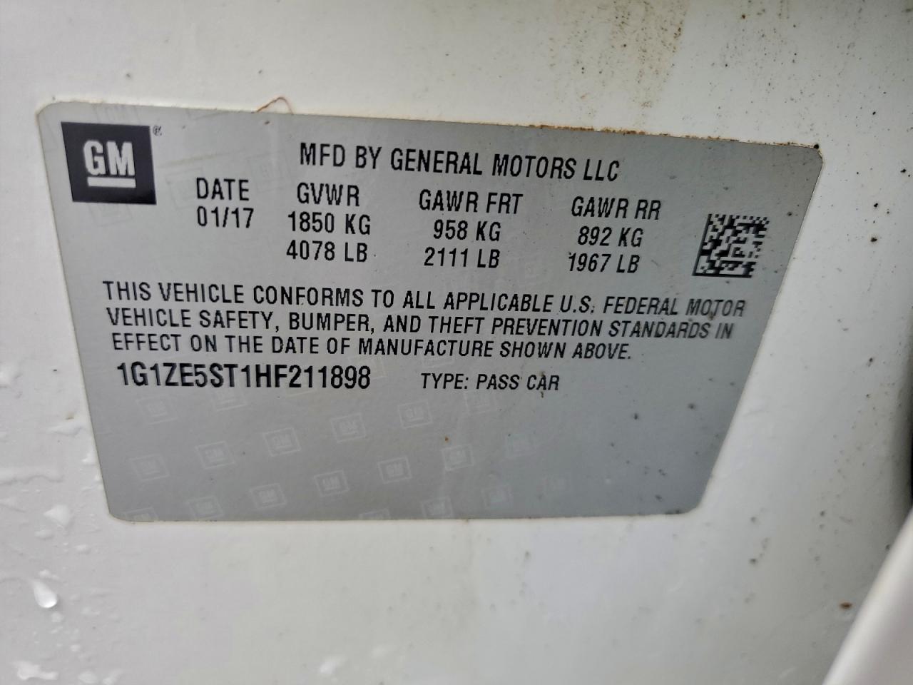 2017 CHEVROLET MALIBU LT photo 12