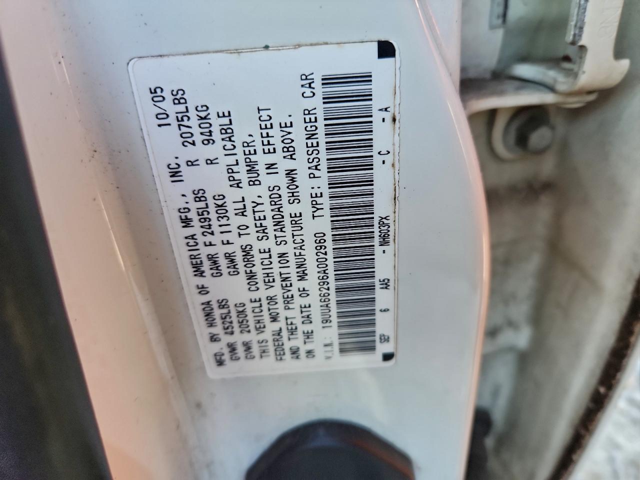 2006 ACURA 3.2TL photo 12