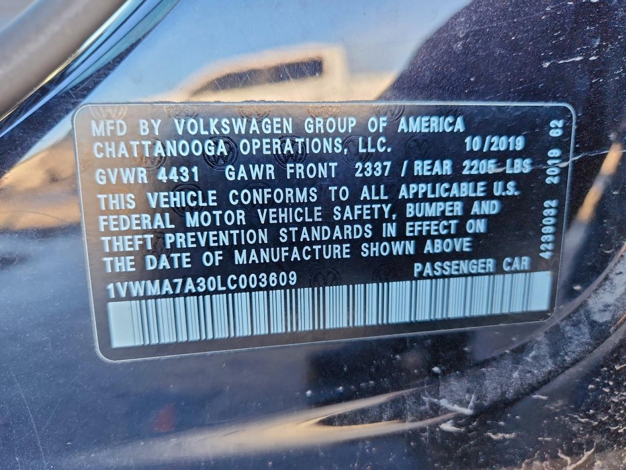 2020 VOLKSWAGEN PASSAT R-LINE photo 12