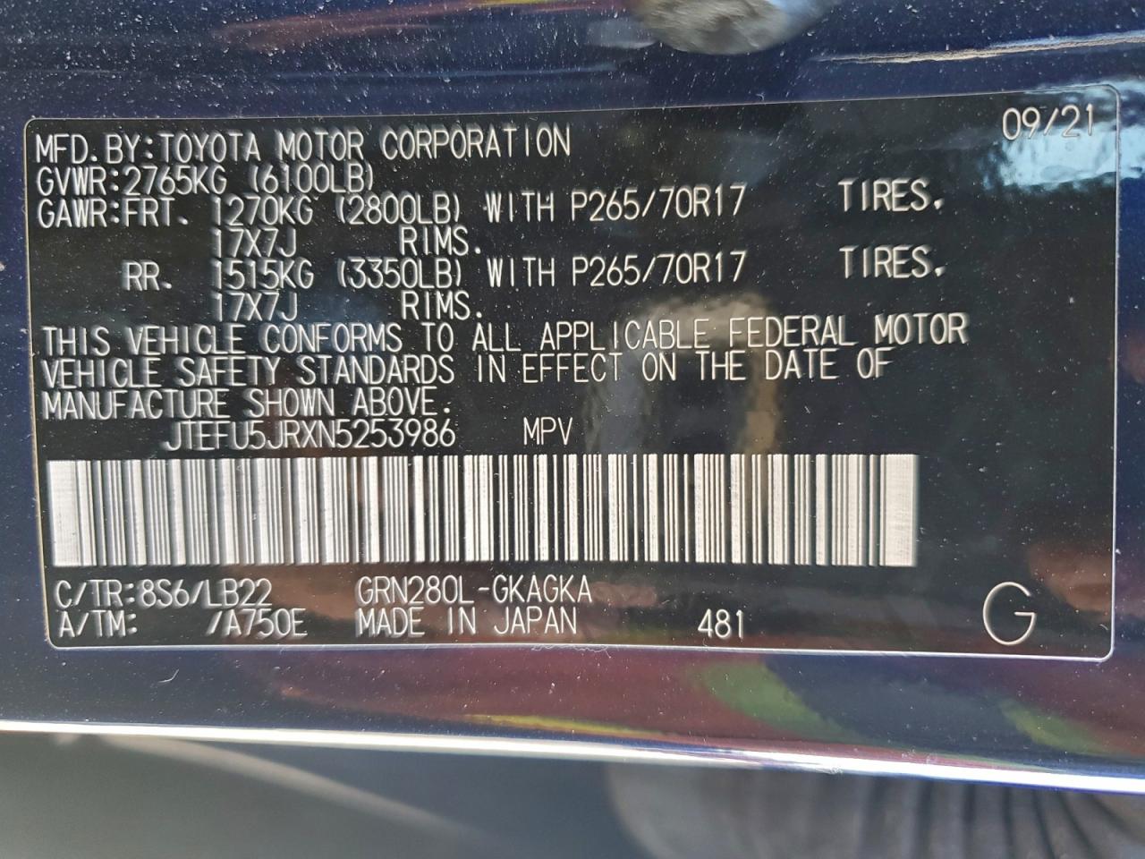 2022 TOYOTA 4RUNNER SR5 photo 25