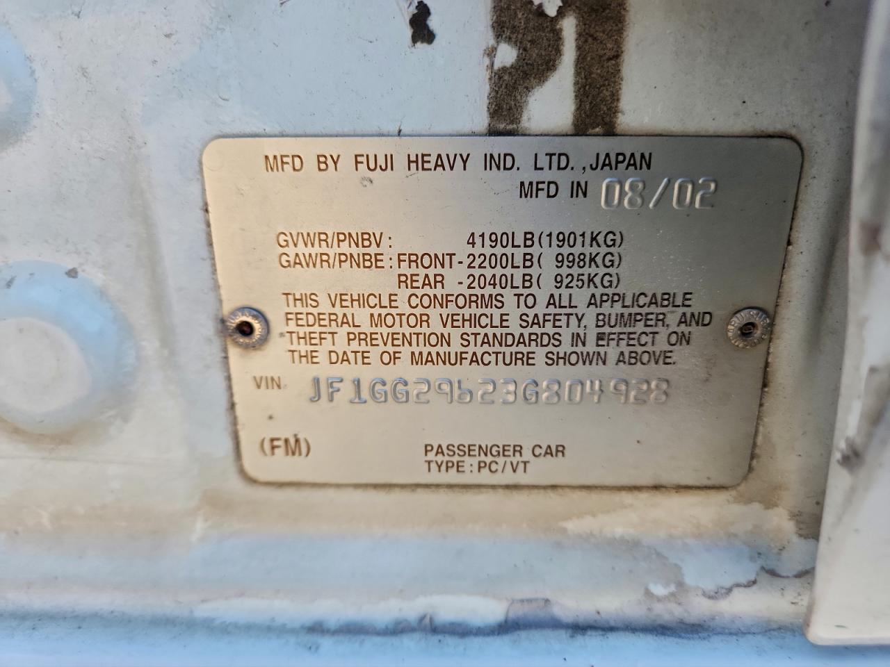 2003 SUBARU IMPREZA WRX photo 14