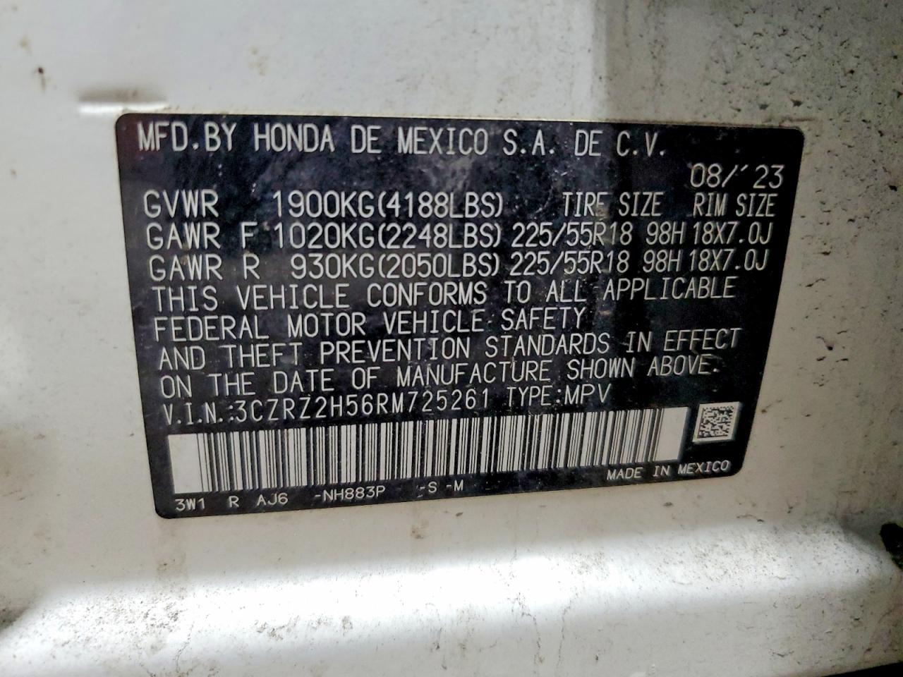 2024 HONDA HR-V SPORT photo 14