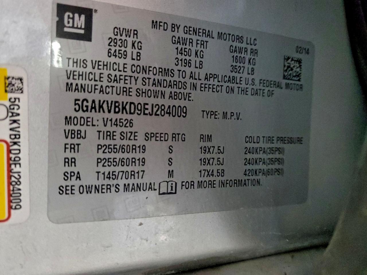 2014 BUICK ENCLAVE photo 13