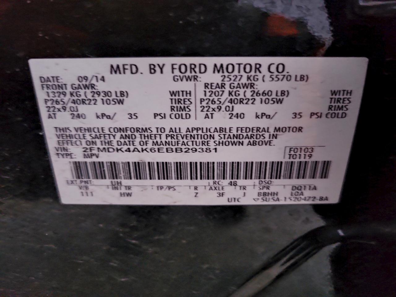 2014 FORD EDGE SPORT photo 13
