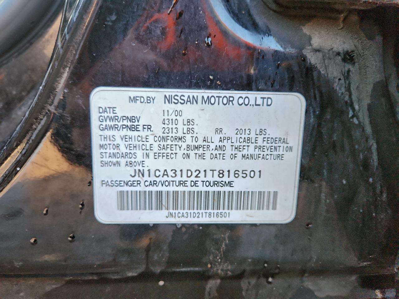 2001 NISSAN MAXIMA GXE photo 12
