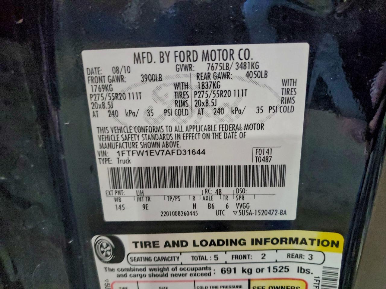 2010 FORD F150 SUPERCREW photo 12