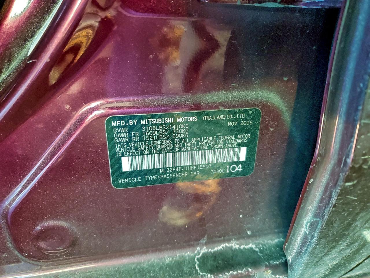 2017 MITSUBISHI MIRAGE G4 SE photo 12