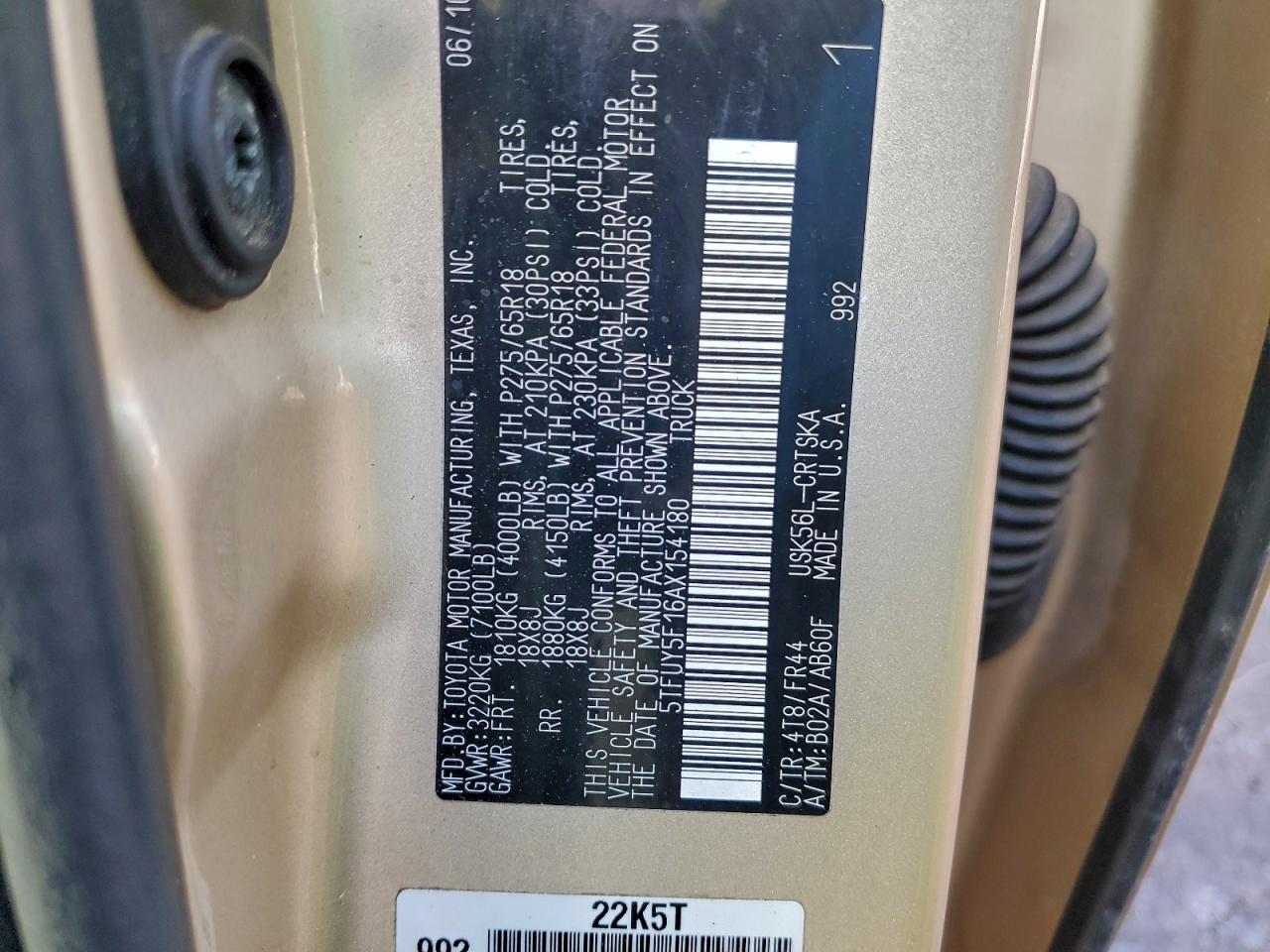 2010 TOYOTA TUNDRA DOUBLE CAB SR5 photo 12