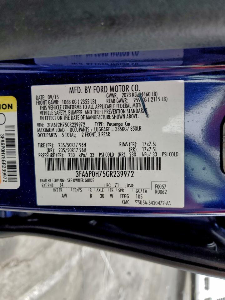 2016 FORD FUSION SE photo 23