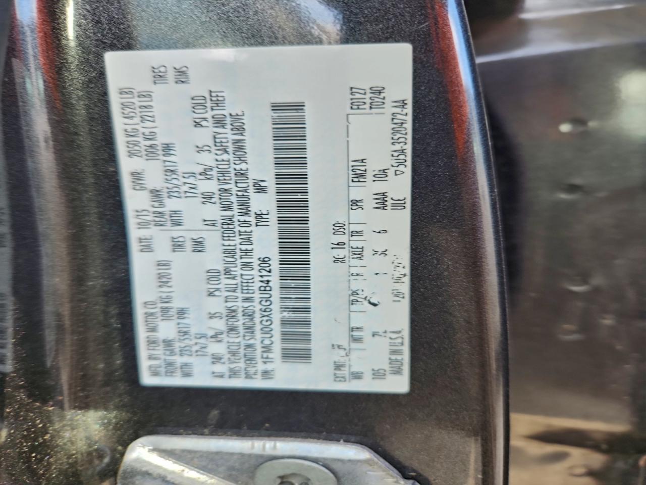 2016 FORD ESCAPE SE photo 34