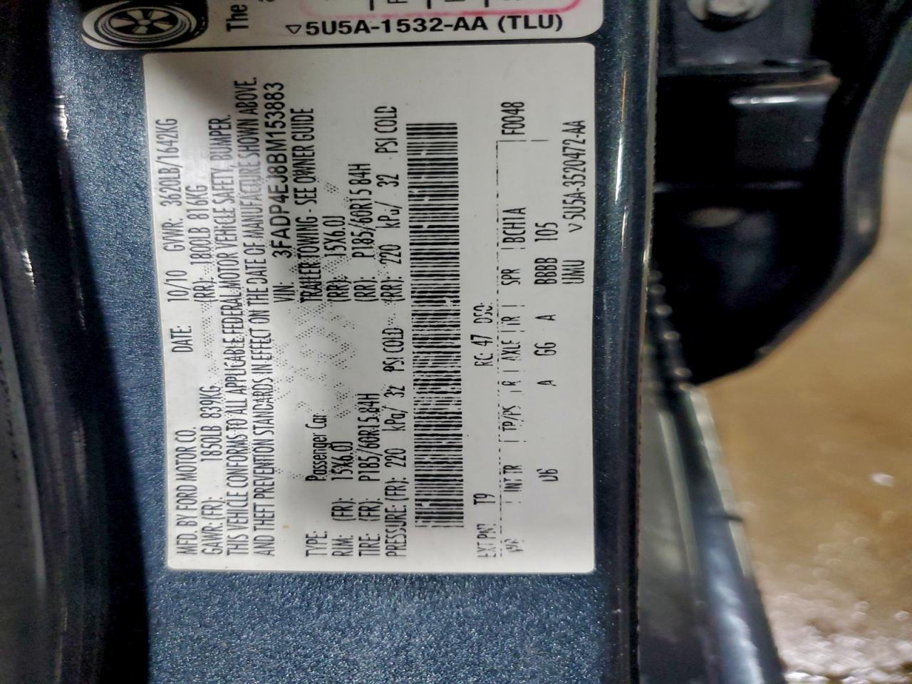 2011 FORD FIESTA SE photo 12