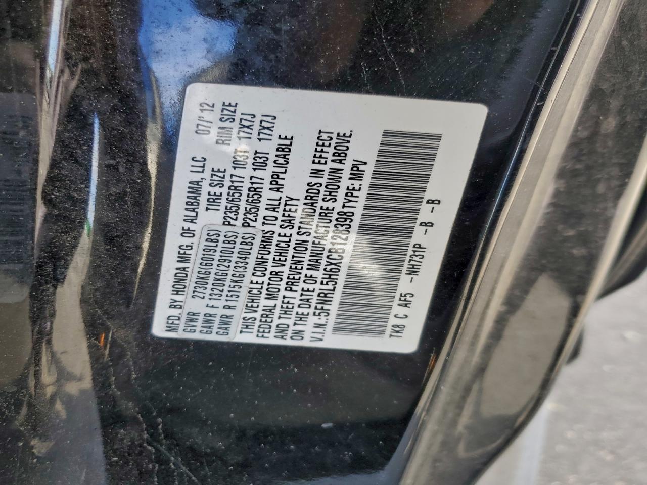 2012 HONDA ODYSSEY EXL photo 25
