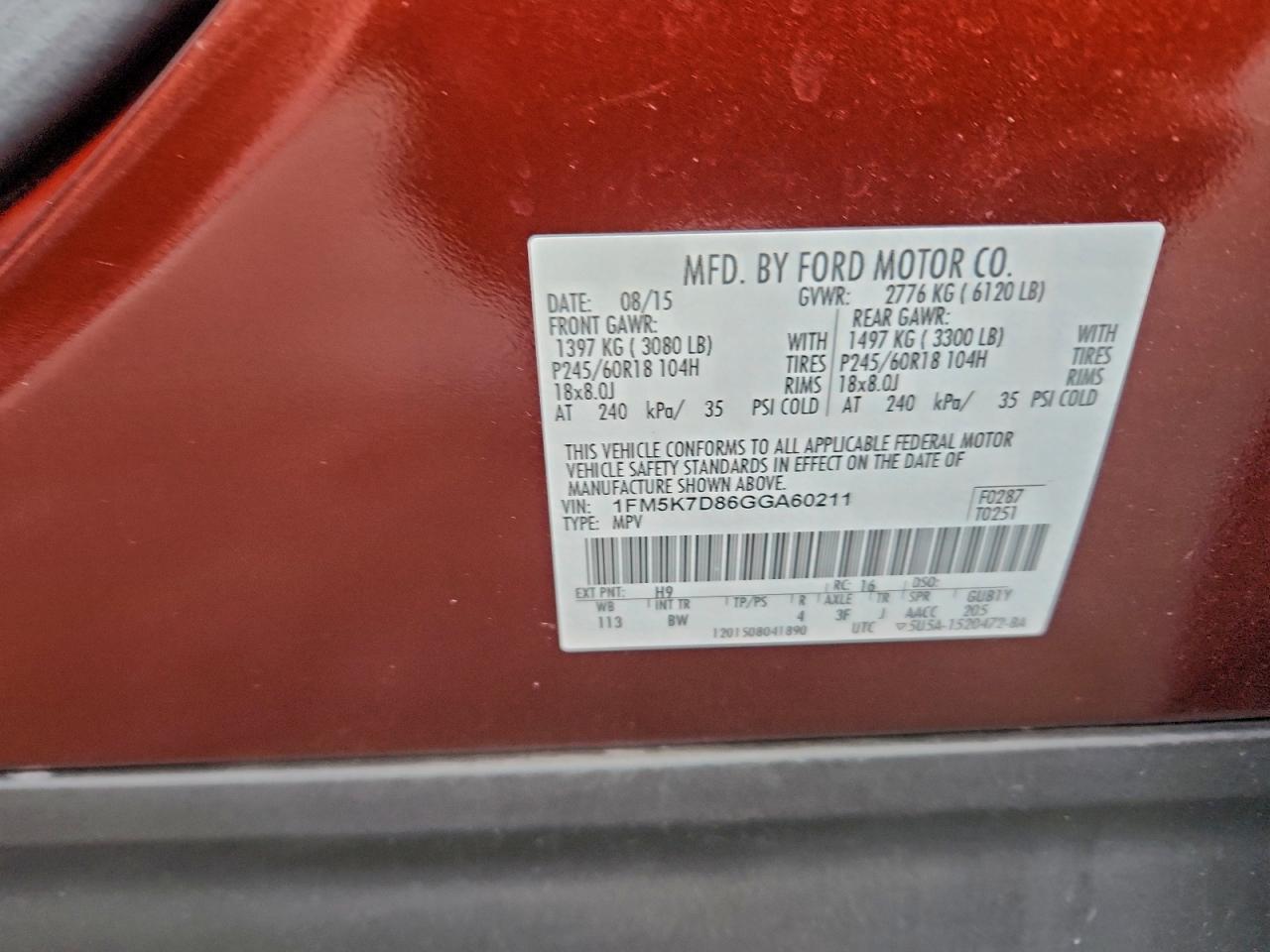 2016 FORD EXPLORER XLT photo 13