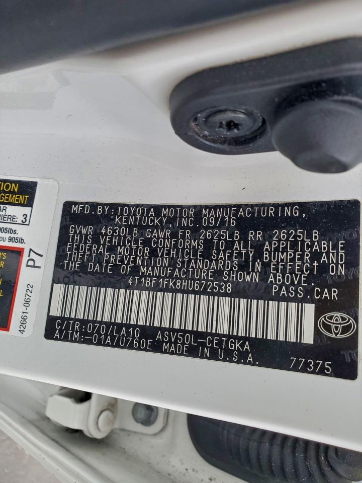 2017 TOYOTA CAMRY LE photo 23
