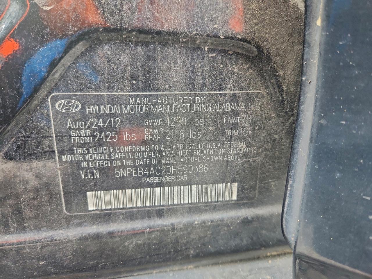 2013 HYUNDAI SONATA GLS photo 12