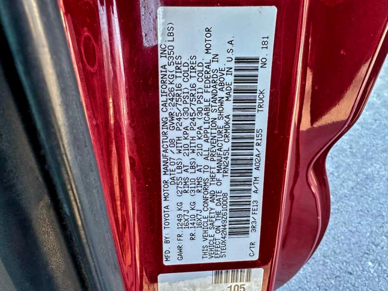 2009 TOYOTA TACOMA ACCESS CAB photo 10