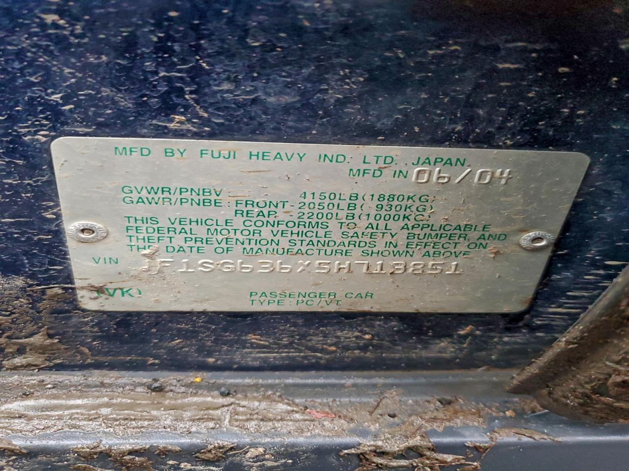 2005 SUBARU FORESTER 2.5X photo 14