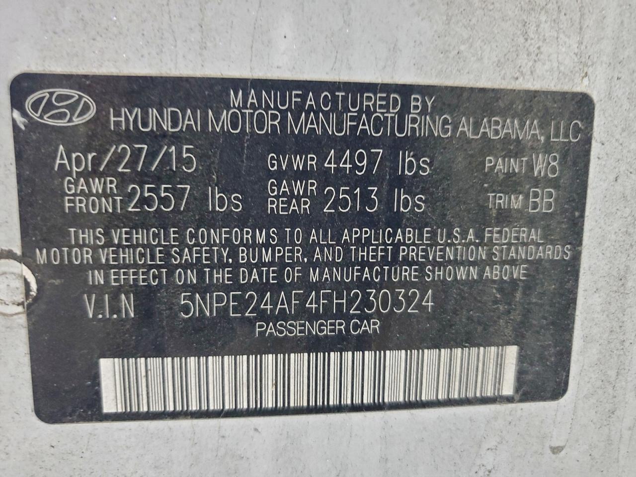 2015 HYUNDAI SONATA SE photo 12