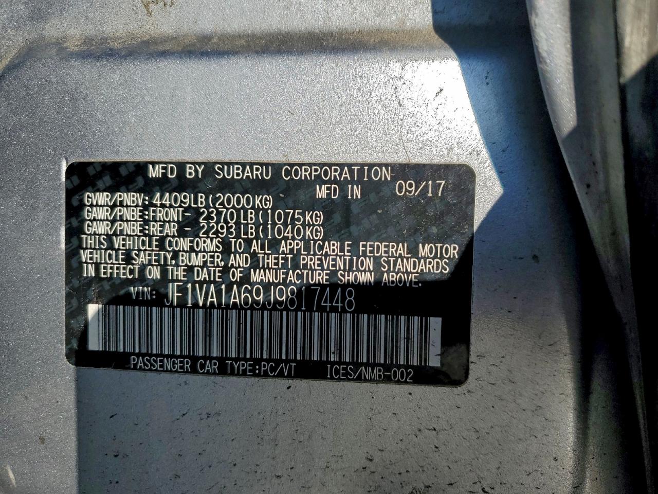 2018 SUBARU WRX photo 12