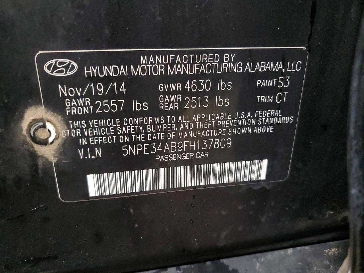 2015 HYUNDAI SONATA LIMITED 2.0T photo 13