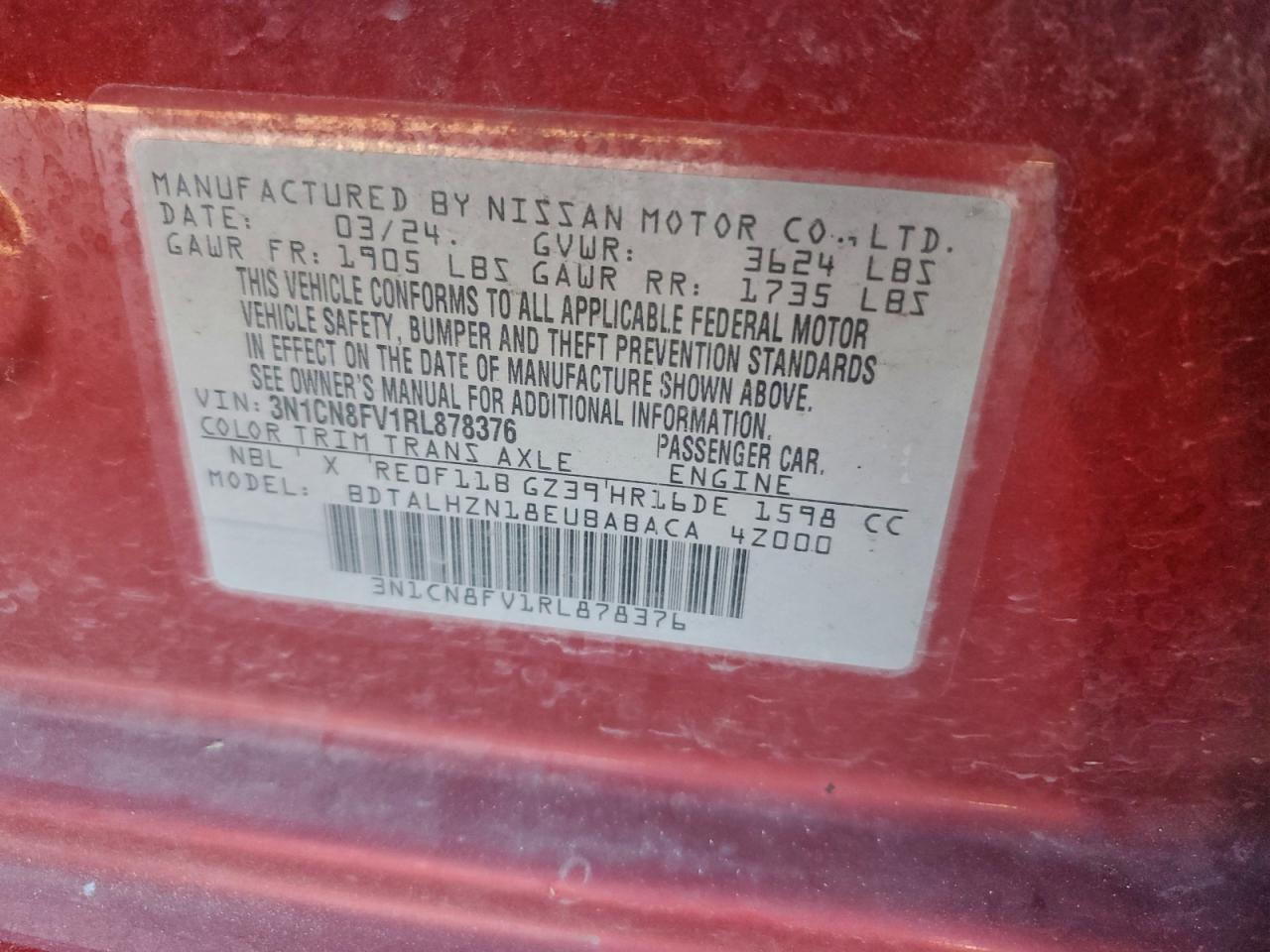 2024 NISSAN VERSA SR photo 23
