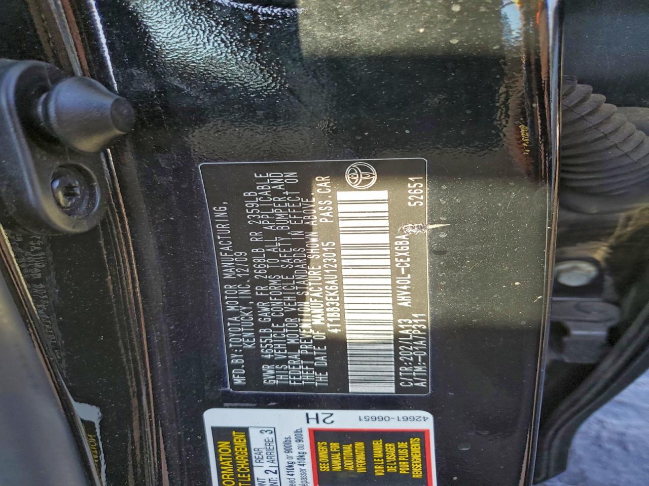 2010 TOYOTA CAMRY HYBRID photo 12