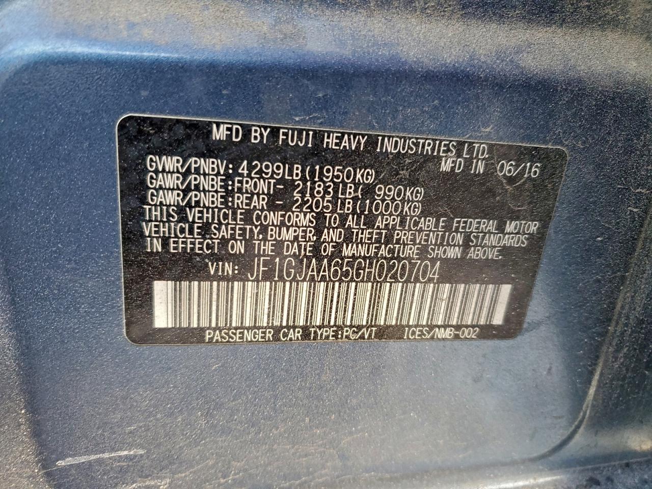 2016 SUBARU IMPREZA photo 37