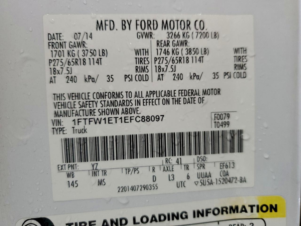2014 FORD F150 SUPERCREW photo 12